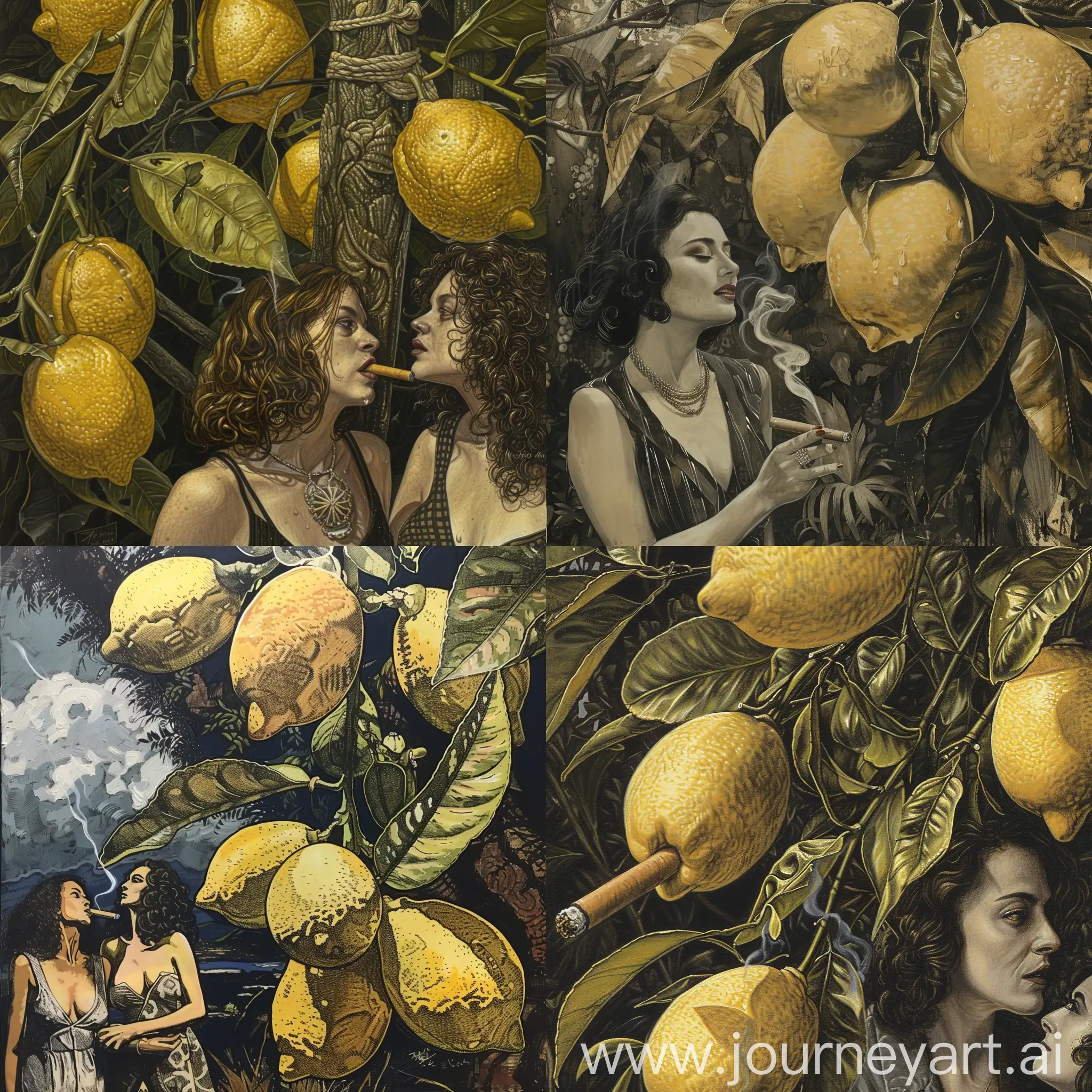 Lemons-Hanging-from-Tree-Detailed-Painting-by-Paul-Henry