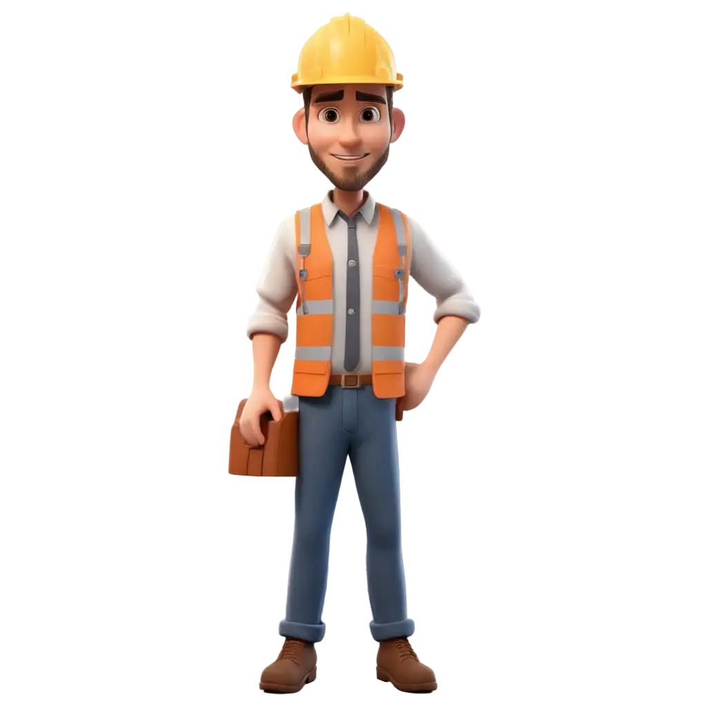 animation of a construction supervisor
