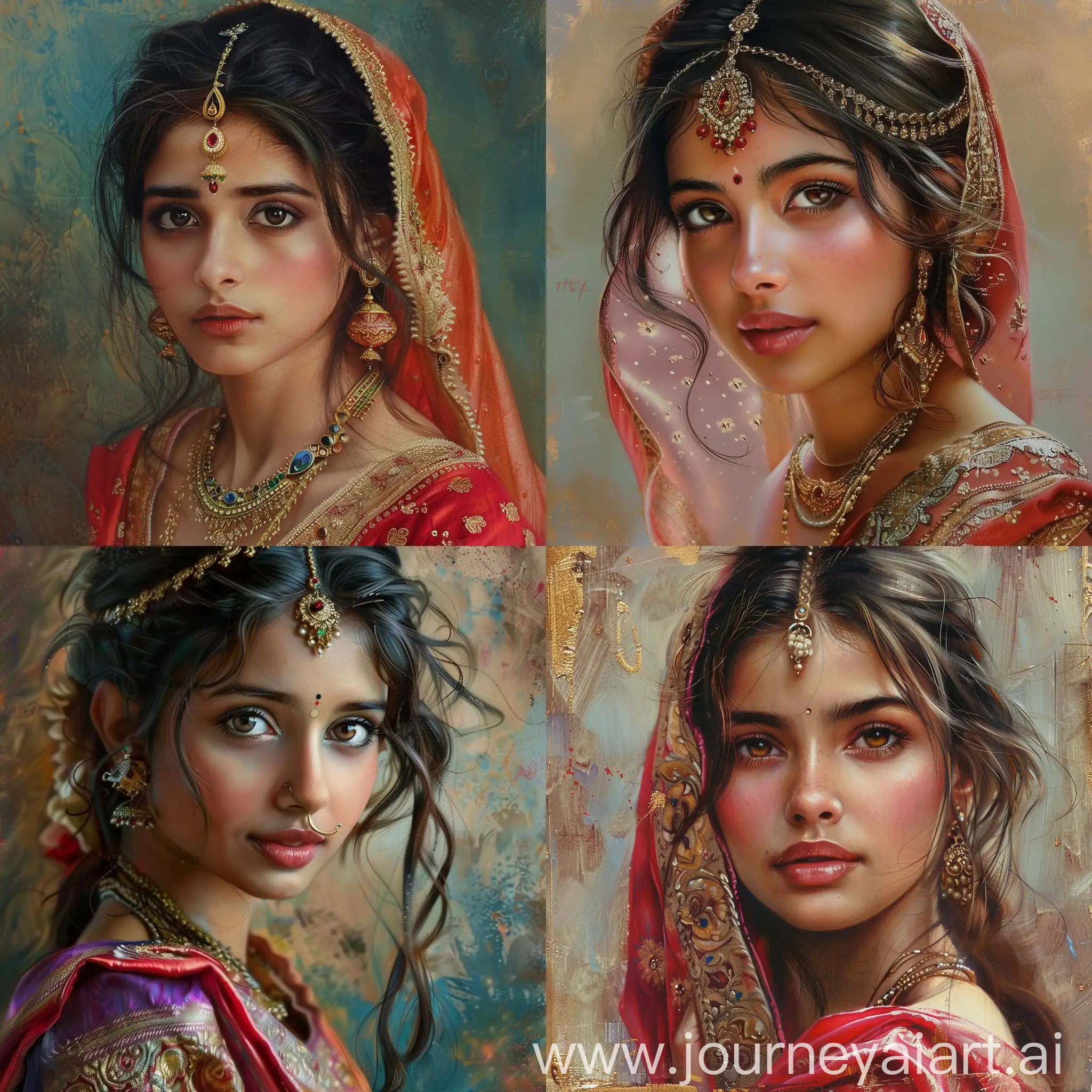 Indian-Beautiful-Girl-Portrait-with-Traditional-Attire-and-Ornate-Jewelry