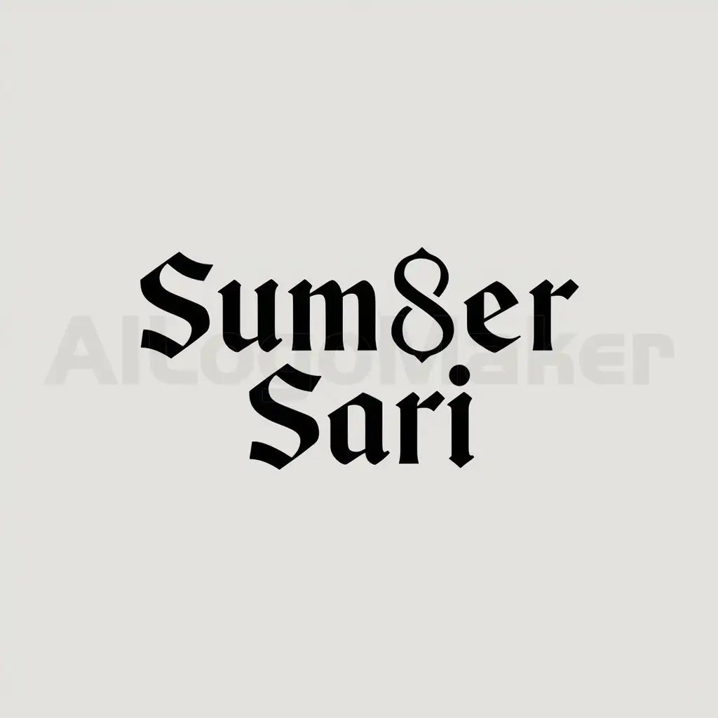 a logo design,with the text "Sum8er Sari", main symbol:just text, but make it gothic and highlightthe number8,Minimalistic,be used in Others industry,clear background