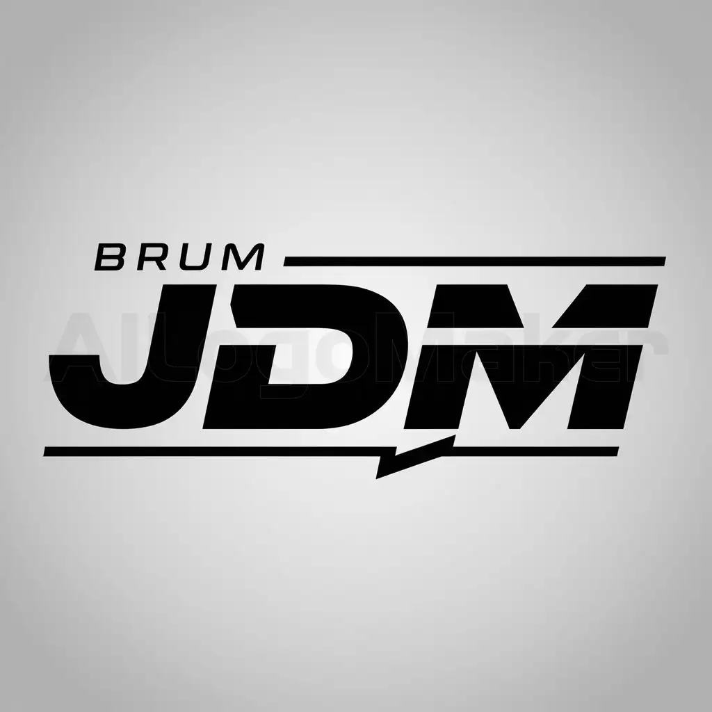 a logo design,with the text "BRUM JDM", main symbol:JDM,Moderate,clear background