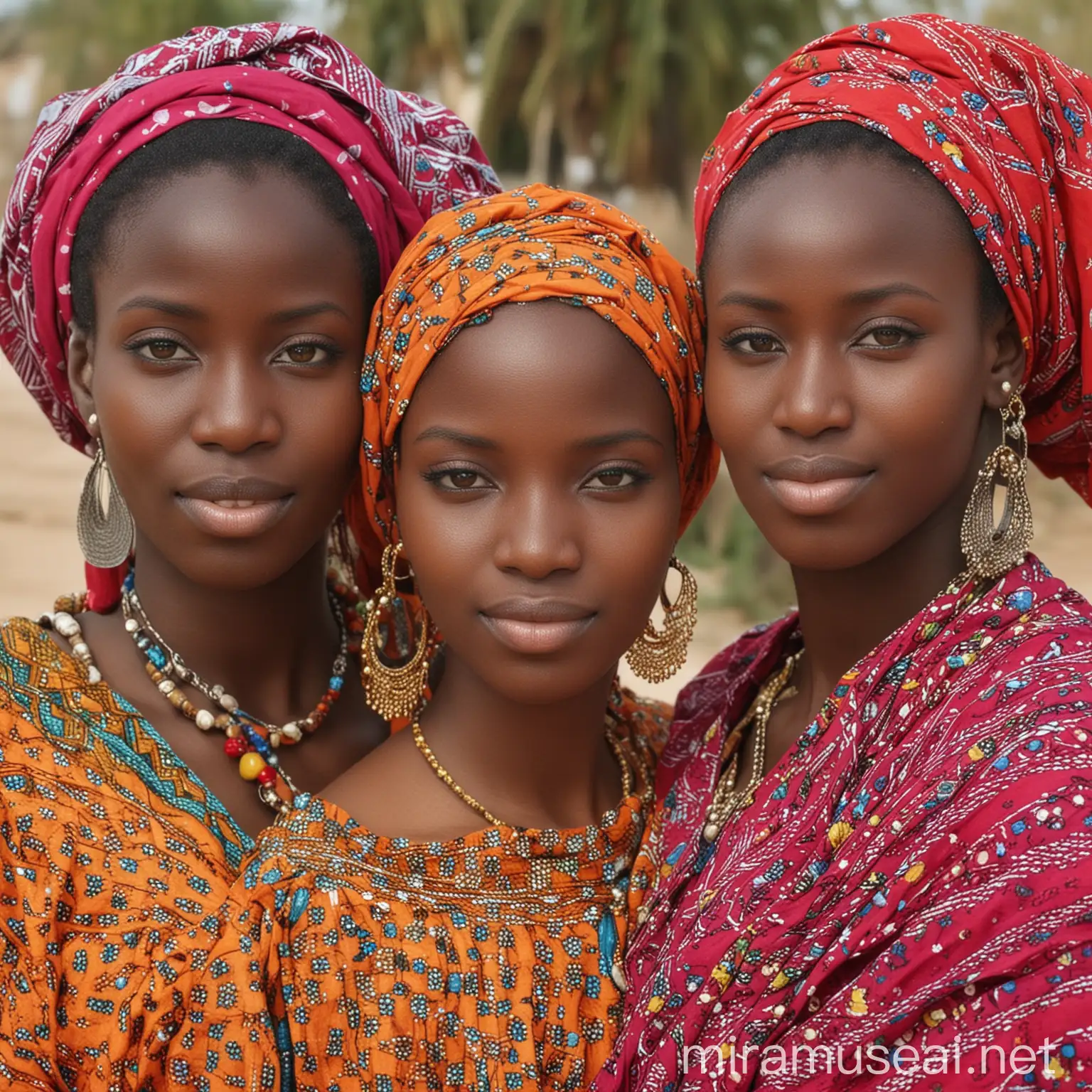 Vibrant Senegalese Women in Traditional Attire Celebrating Culture
