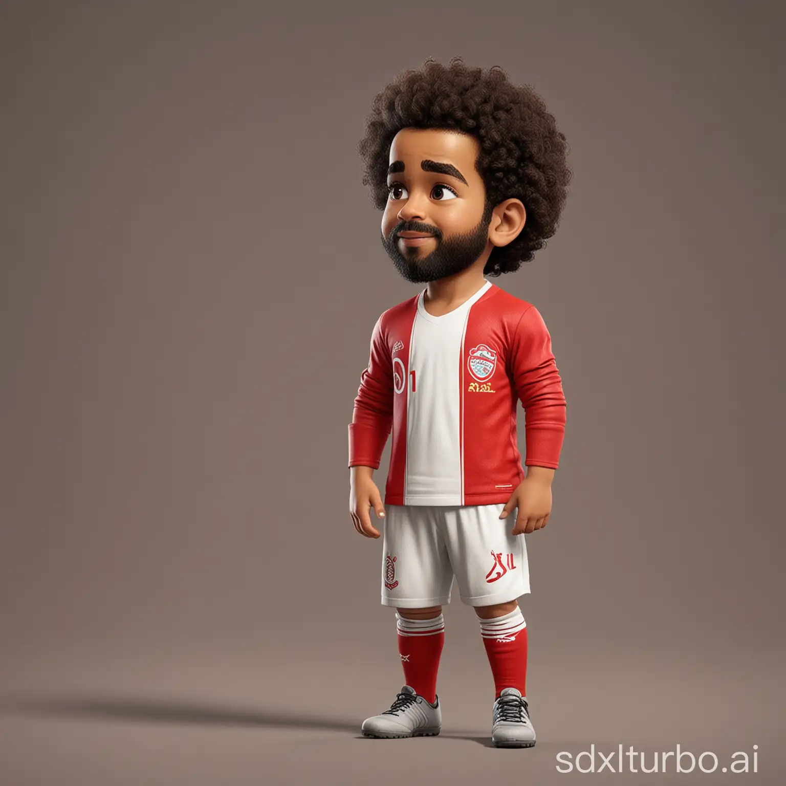 Little child mo salah, game character, stands at full height