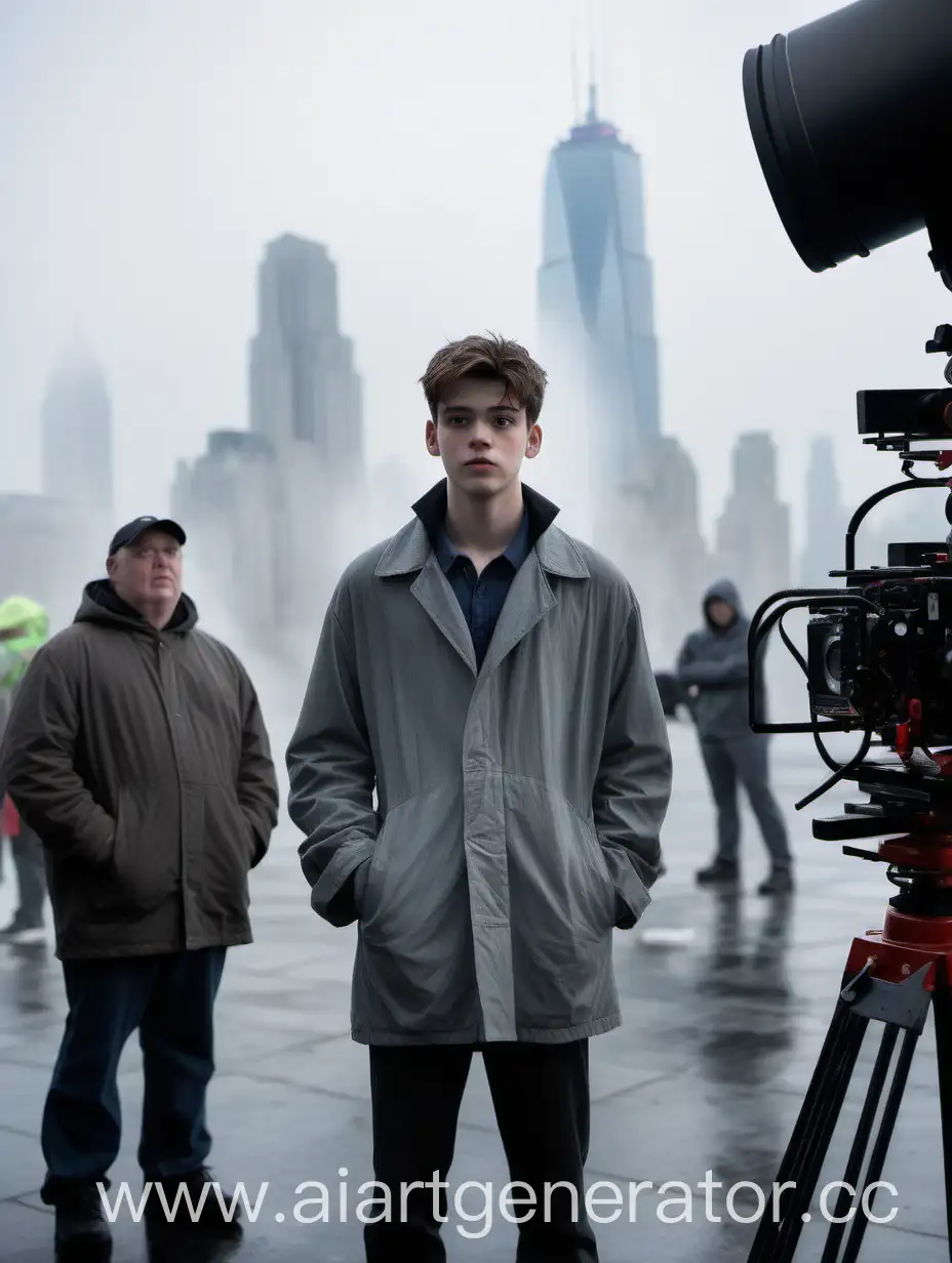 Actor-on-Set-18YearOld-Performing-in-Light-Drizzle-with-Morning-Mist