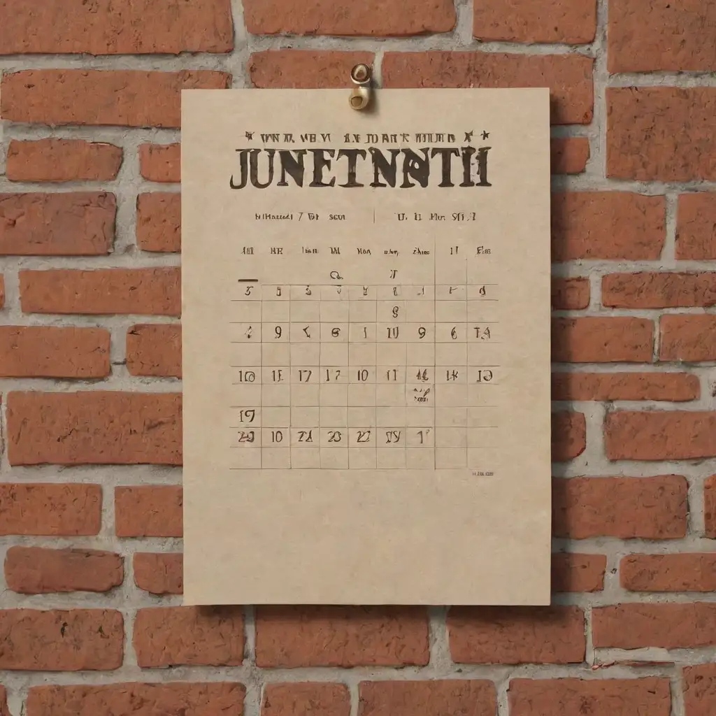 Juneteenth Calendar on a brick wall
