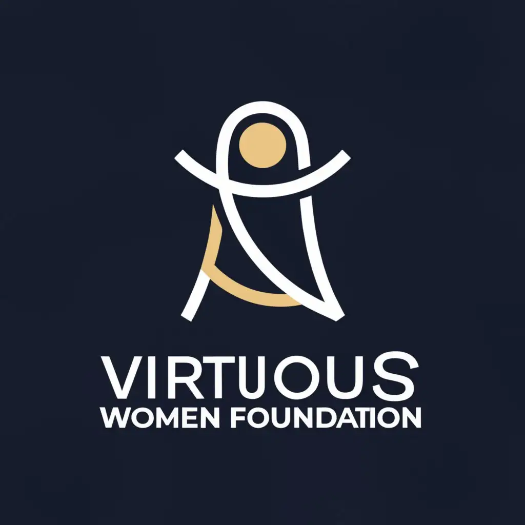 a logo design,with the text "Virtuous women foundation", main symbol:abstract logo of a girl or women,Minimalistic,clear background