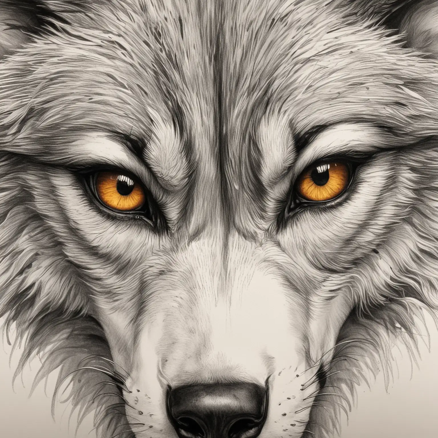 画出一个很凶的狼的眼睛

