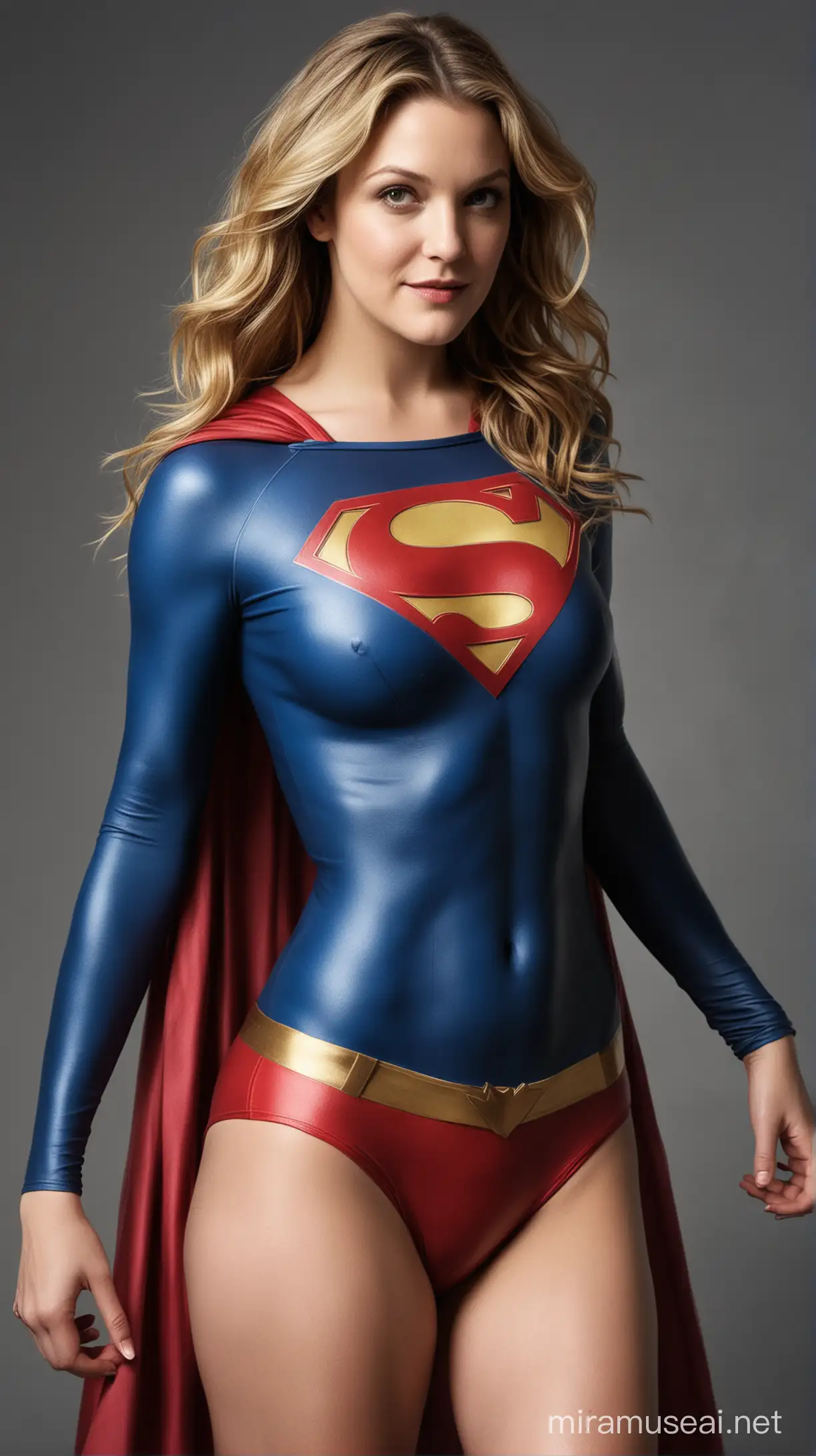 Seductive Drew Barrymore in Supergirl Body Paint Vulnerable to Kryptonite