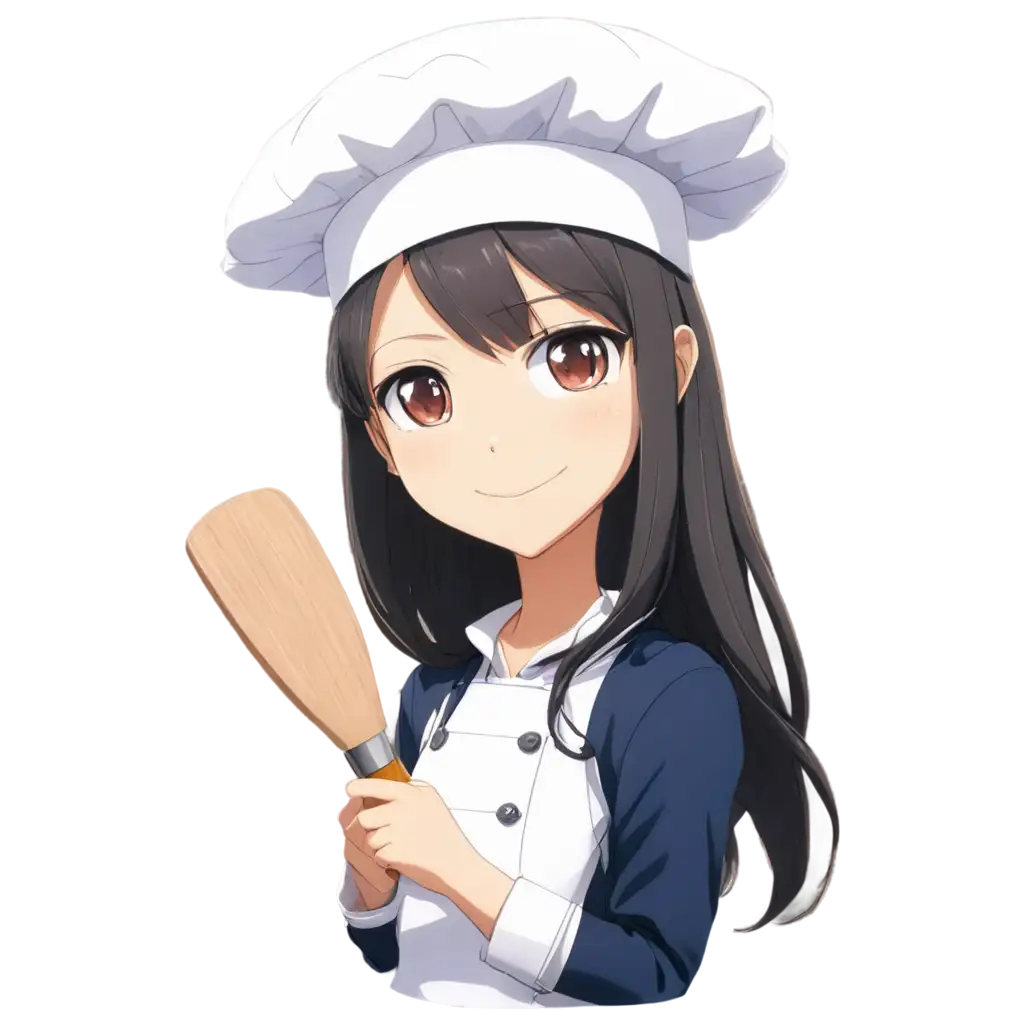 anime girl cooking chef hat

