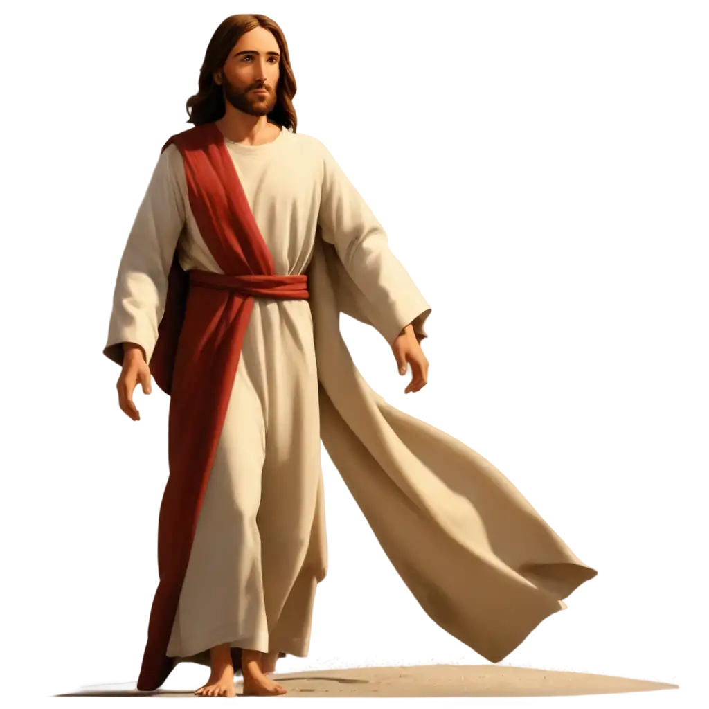 Jesus-Walking-on-the-Beach-PNG-Animated-Illustration-of-Serenity-and-Divine-Presence