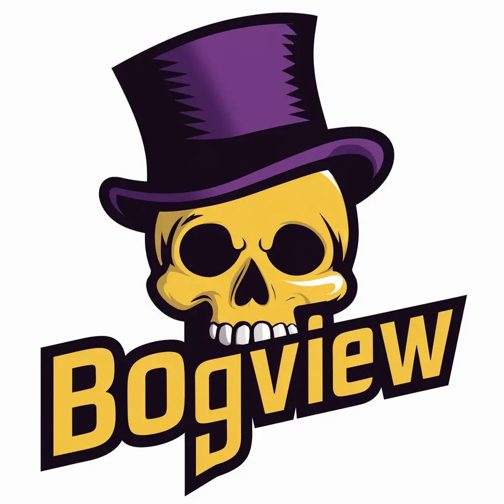 Colorful-Bogview-Logo-Yellow-Skull-with-Purple-Top-Hat