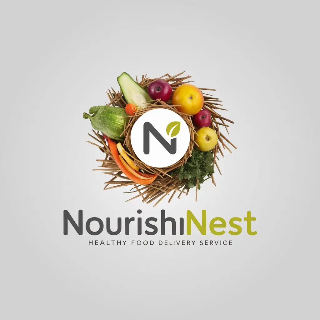NourishNest Vibrant Logo for Healthy Food Delivery