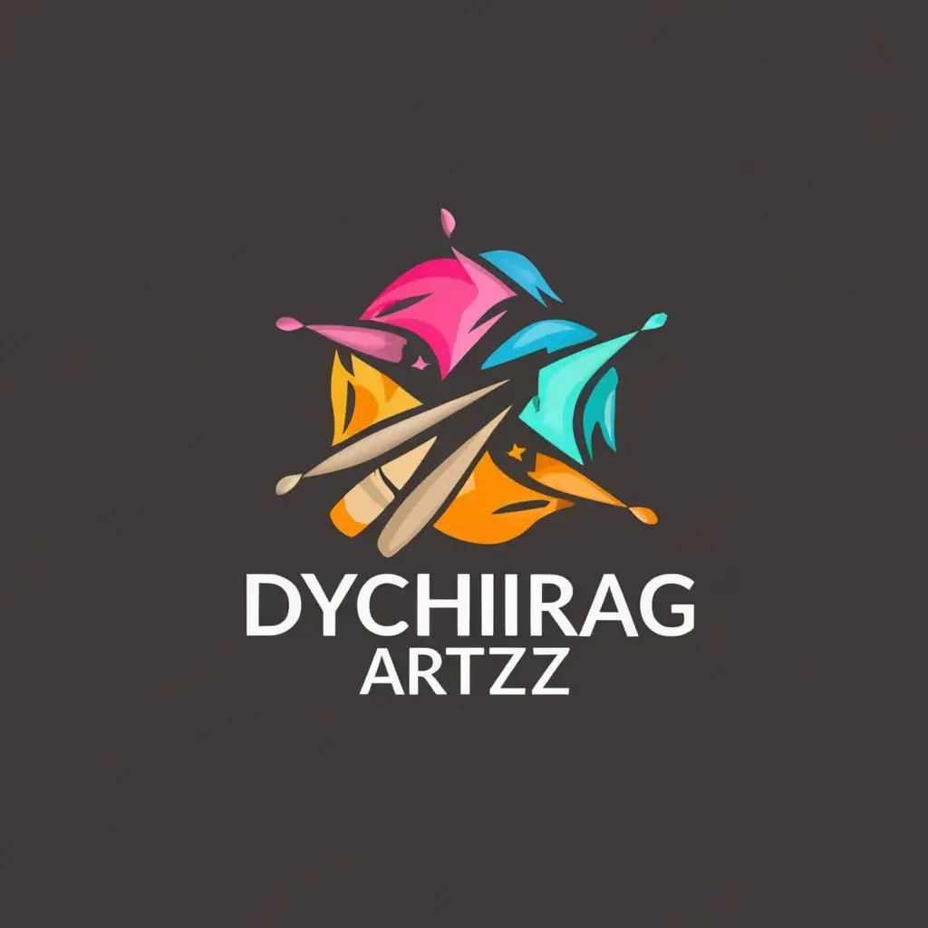 a logo design,with the text "DYCHIRAG ARTZZ", main symbol:artist,Moderate,clear background