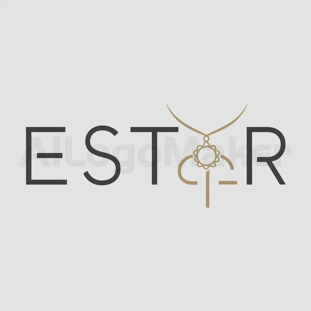 a logo design,with the text "ESTAR", main symbol:necklace,Moderate,be used in jewelry industry,clear background