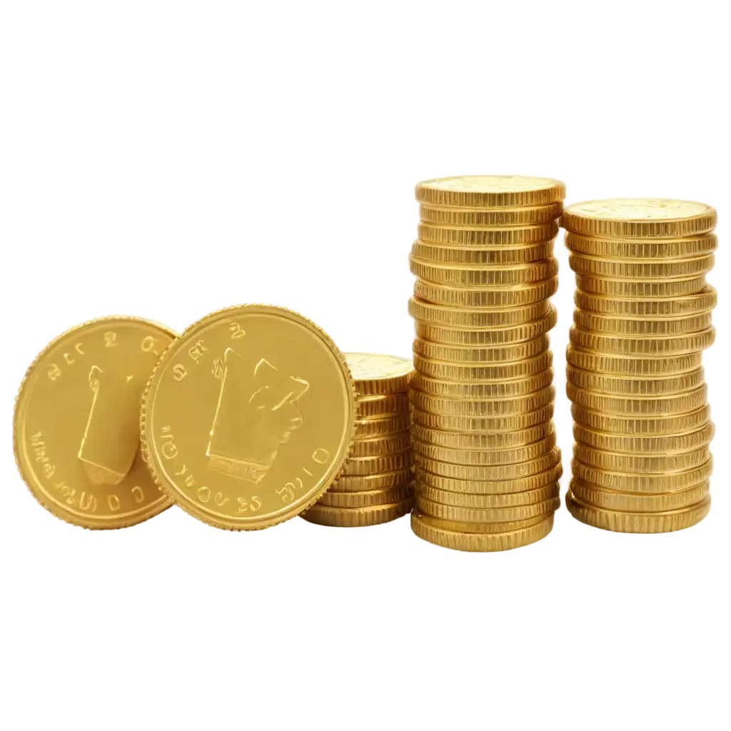 a small portion of gold coins stacked