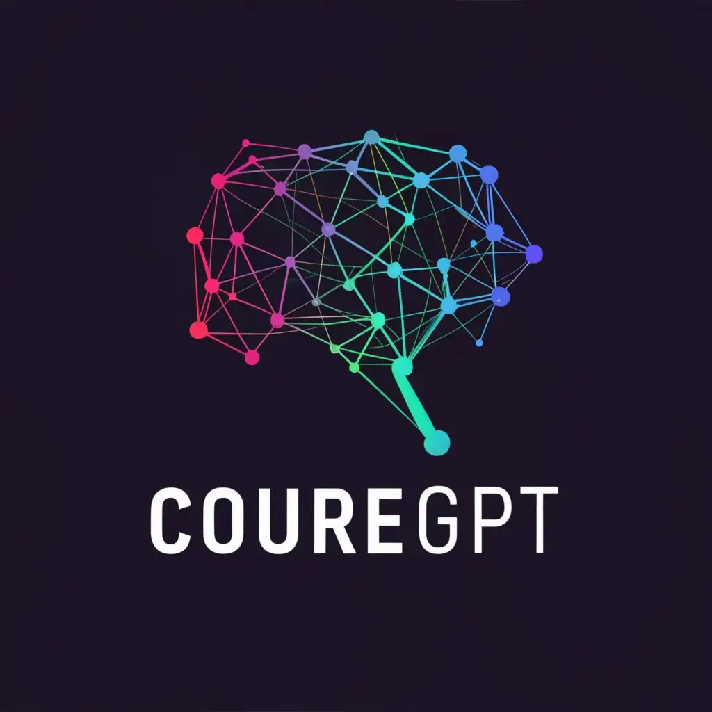 a logo design,with the text "CourseGPT", main symbol:Artificial Intelligence AI,Moderate,clear background
