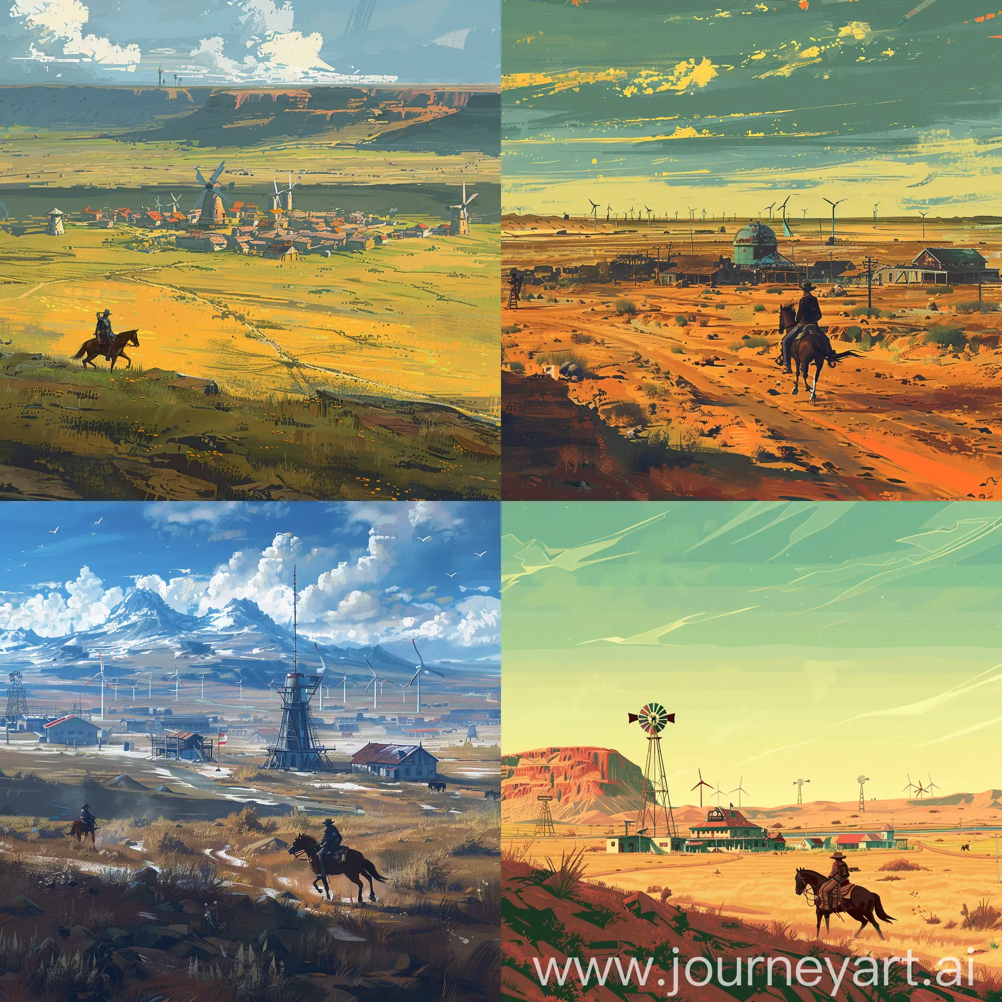 Lonely-Cowboy-Galloping-in-the-Futuristic-Cyberpunk-Wild-West