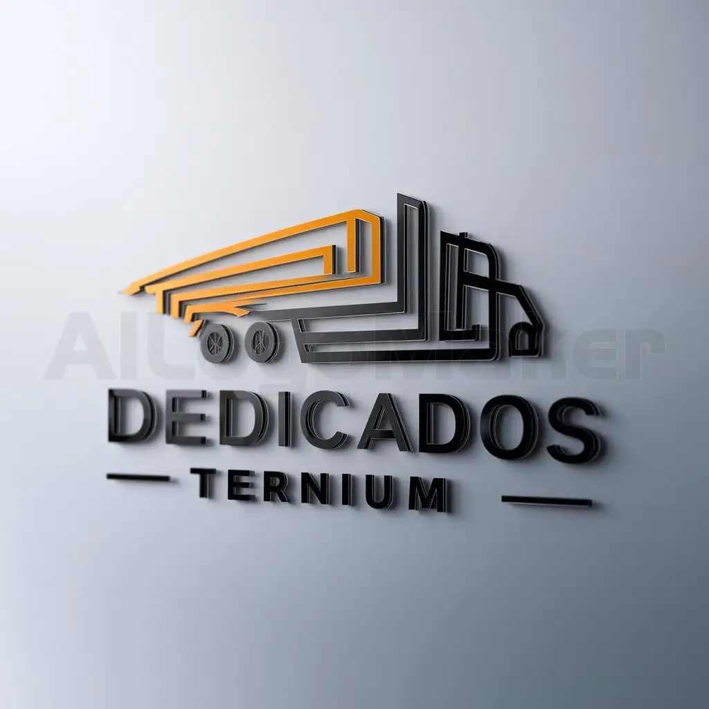 a logo design,with the text "Dedicados Ternium", main symbol:Trailer chato,complex,be used in Transporte industry,clear background