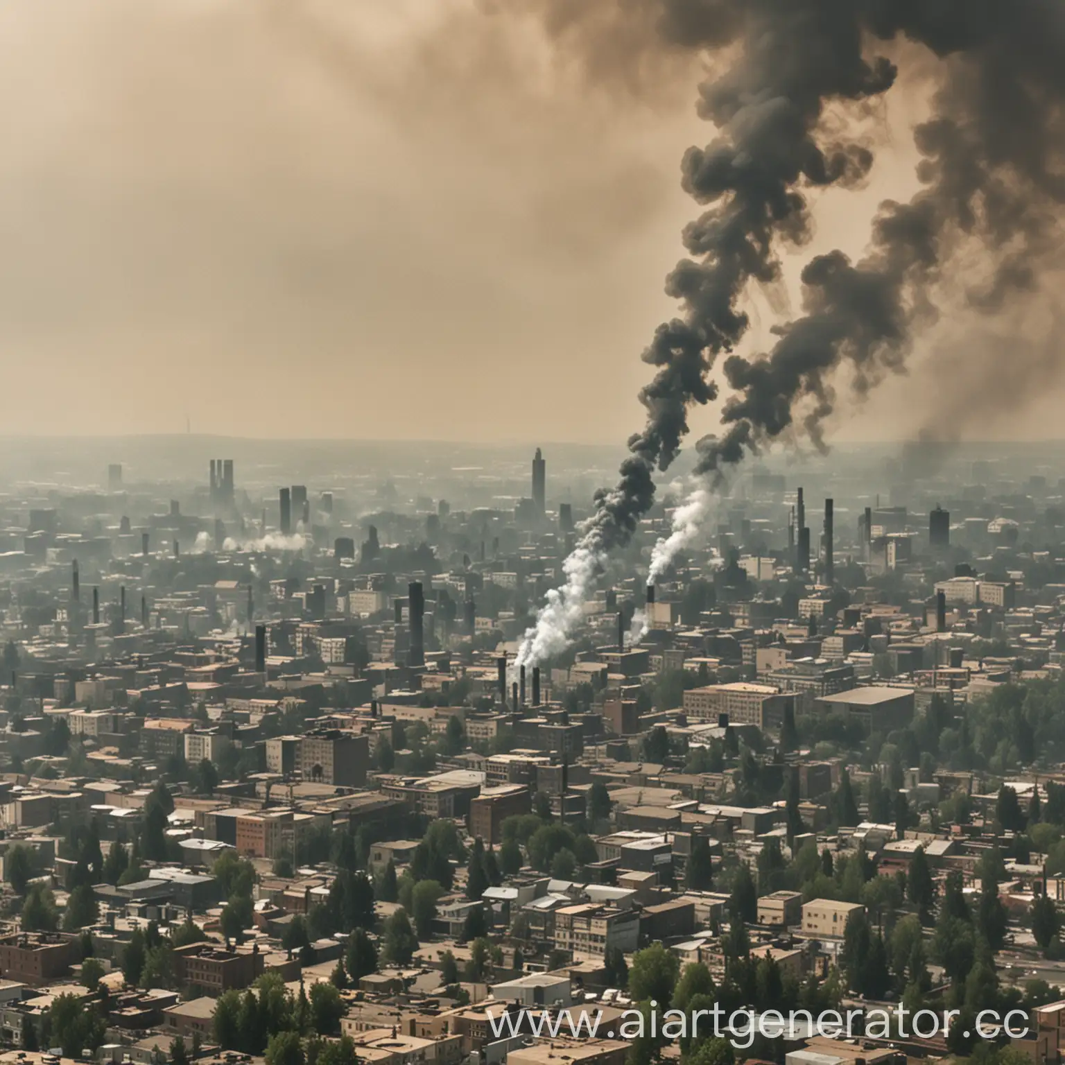 Industrial-Cityscape-Shrouded-in-Smoky-Haze