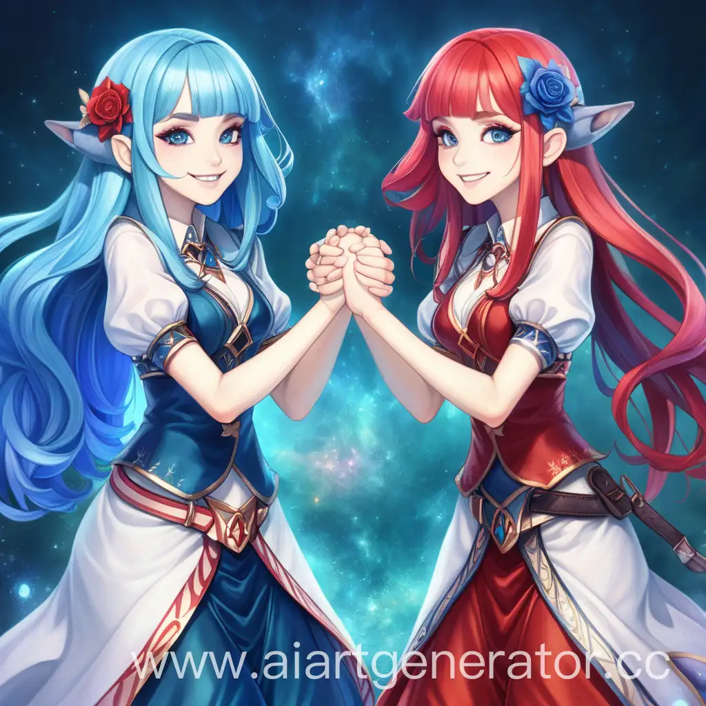 Sister-Wizards-of-Fantasy-Enchanting-Duo-with-Blue-and-Red-Hair