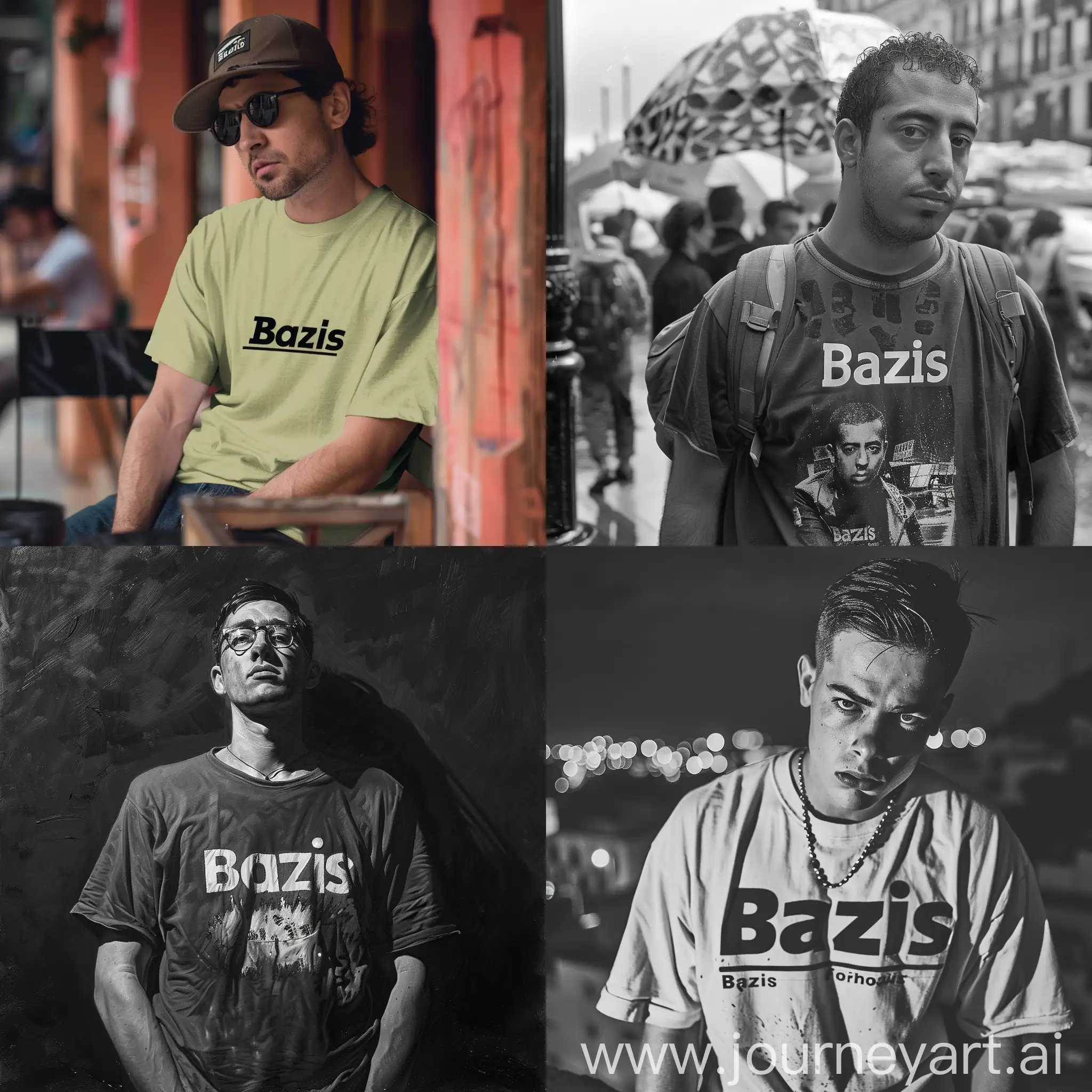 man wearing a T-shirt with the words “Bazis”