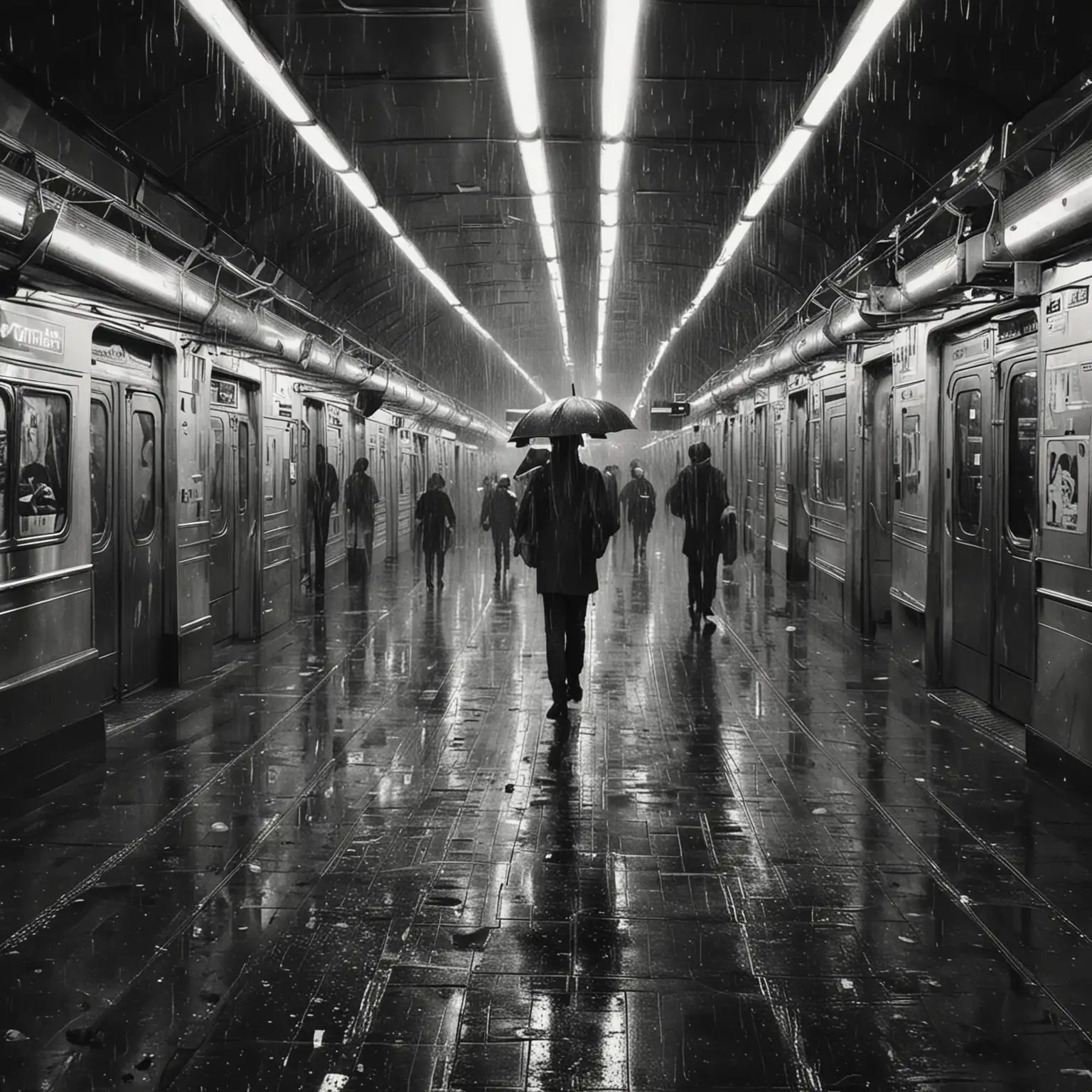 地铁 暴雨  
