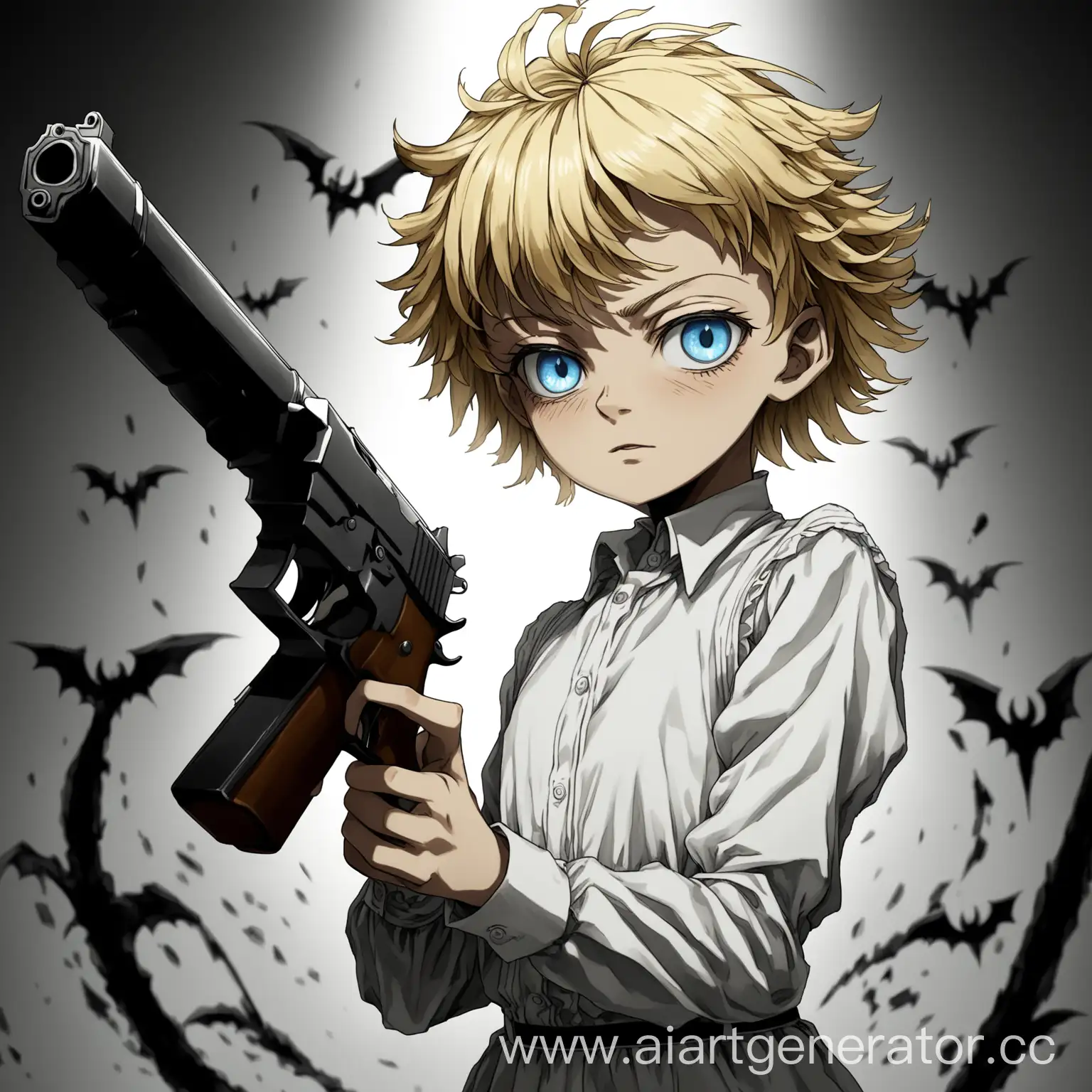 Brave-Teenage-Girl-with-Short-Blonde-Hair-Defending-Against-Demons-with-Gun