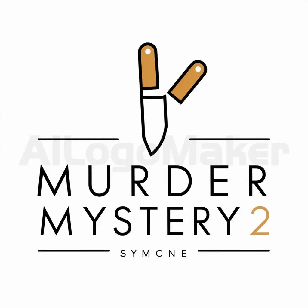 a logo design,with the text "Murder Mystery 2", main symbol:Minimalistic knife,Minimalistic,clear background