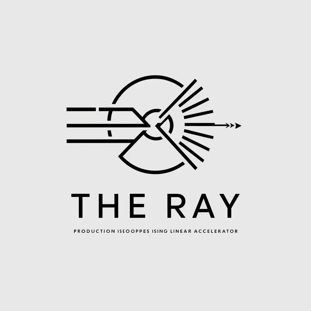 a logo design,with the text "the ray", main symbol:producting medical isotope with high-energy Electron Linear Accelerator,Minimalistic,be used in Medical Dental industry,clear background