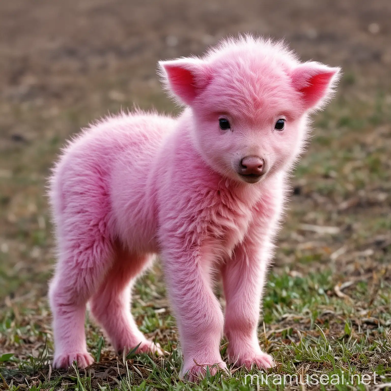 Adorable Pink Baby Animals Playing Together