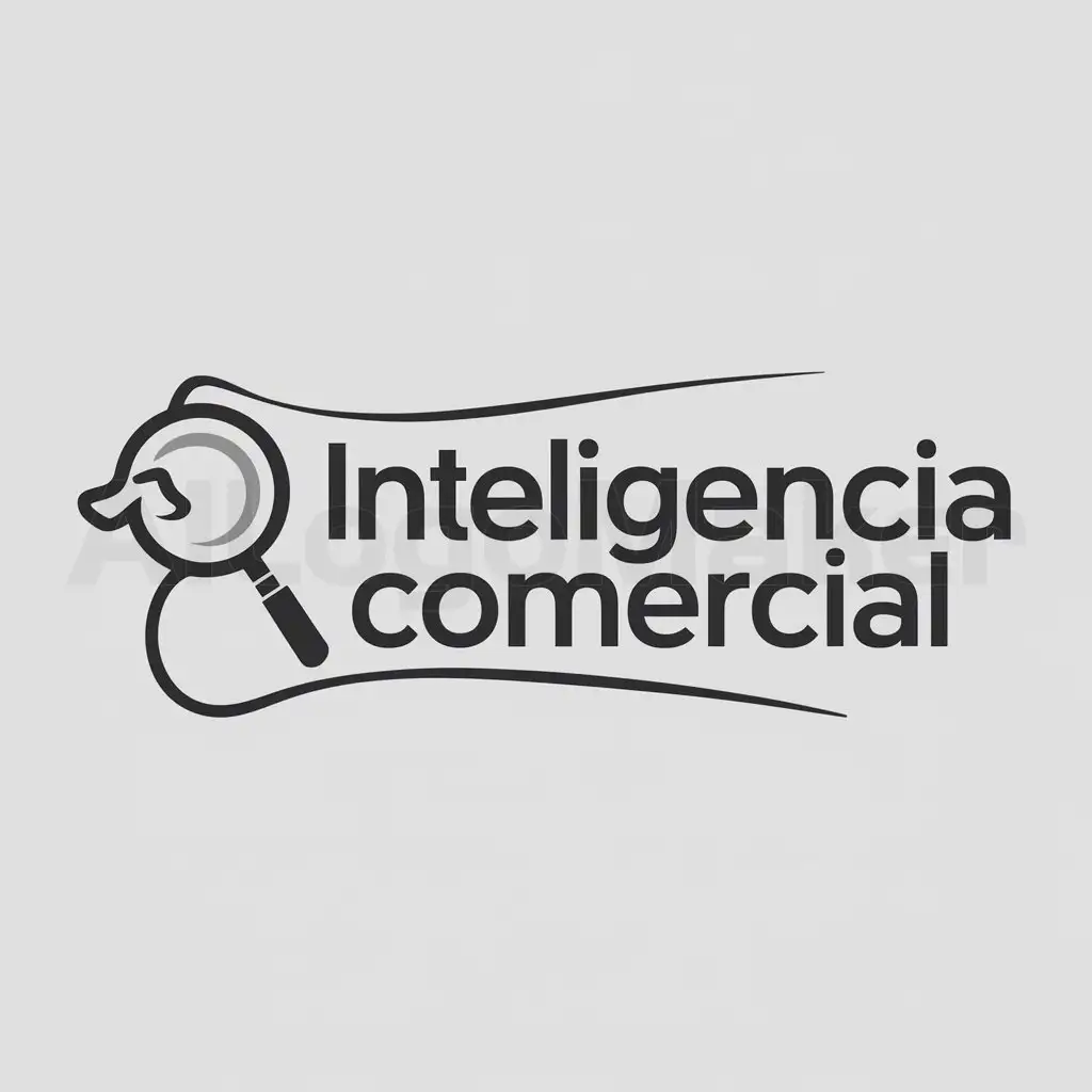 a logo design,with the text "Inteligencia Comercial", main symbol:lupa,Moderate,be used in Finance industry,clear background