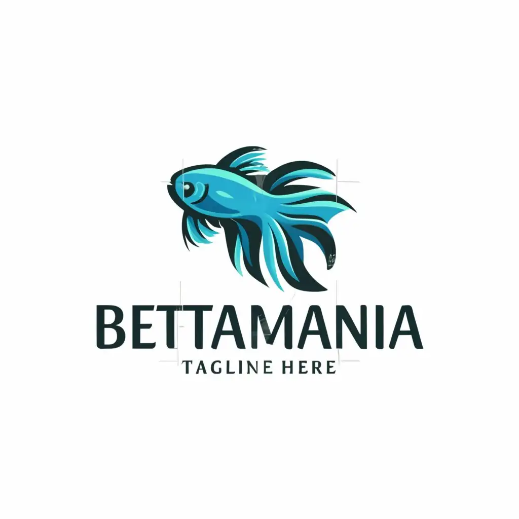 a logo design,with the text "betta mania", main symbol:betta fish,Moderate,be used in aquarium fish industry,clear background