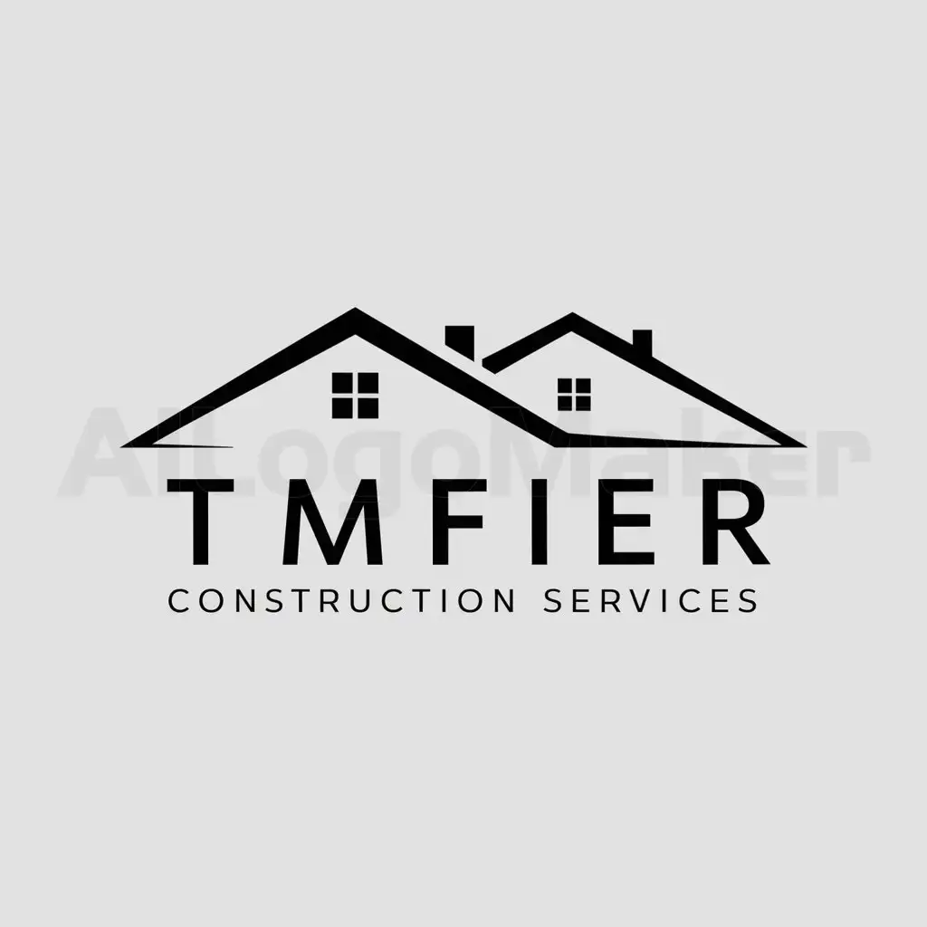 a logo design,with the text "TMFIER Construction Services", main symbol:house,Moderate,be used in Construction industry,clear background