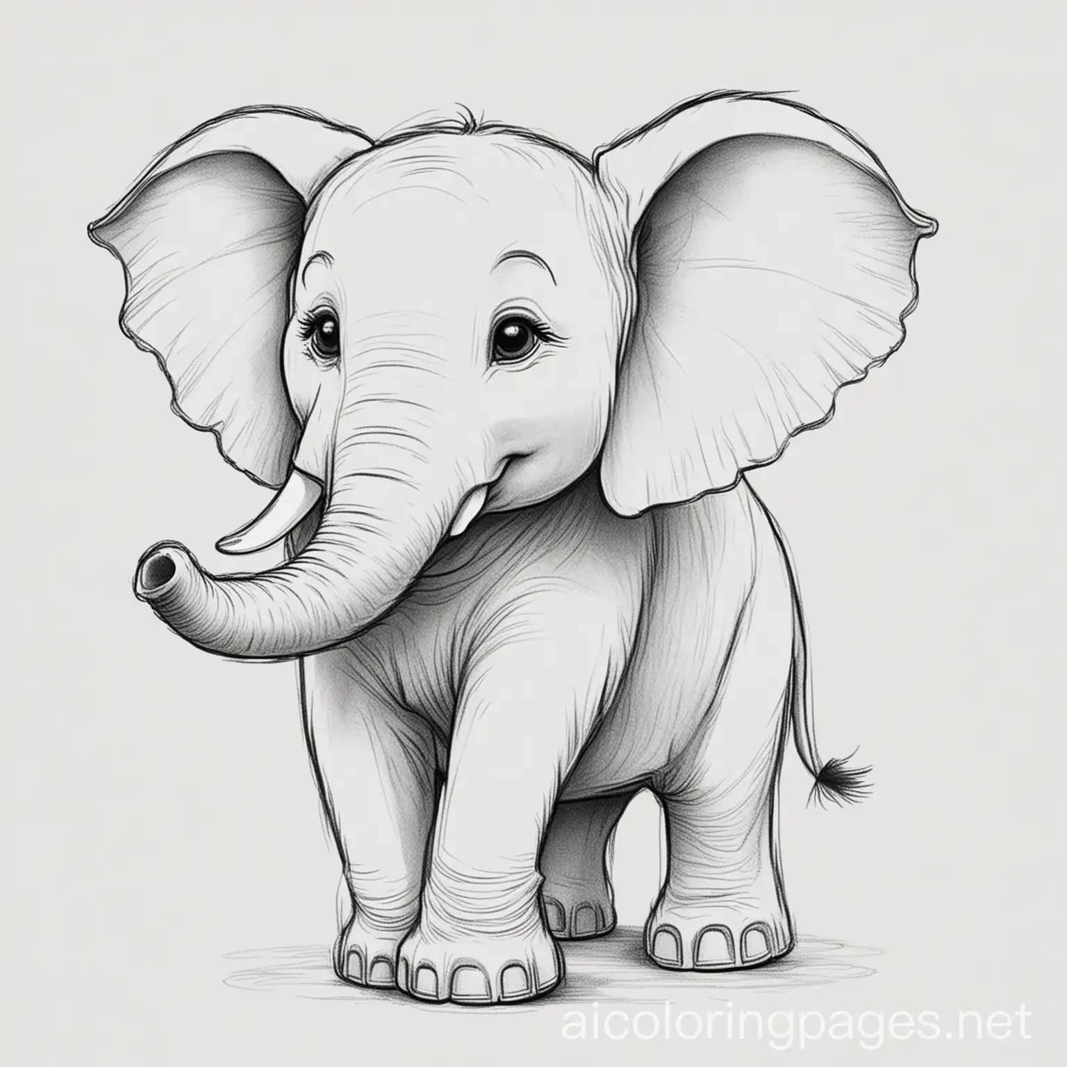 Happy-Elephant-Playing-Coloring-Page-in-Line-Art-Style