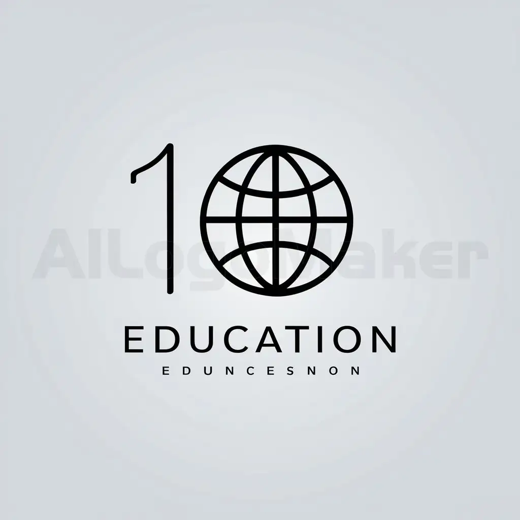 LOGO-Design-For-Educational-Hub-Minimalistic-10-with-Globe-Symbol-on-Clear-Background