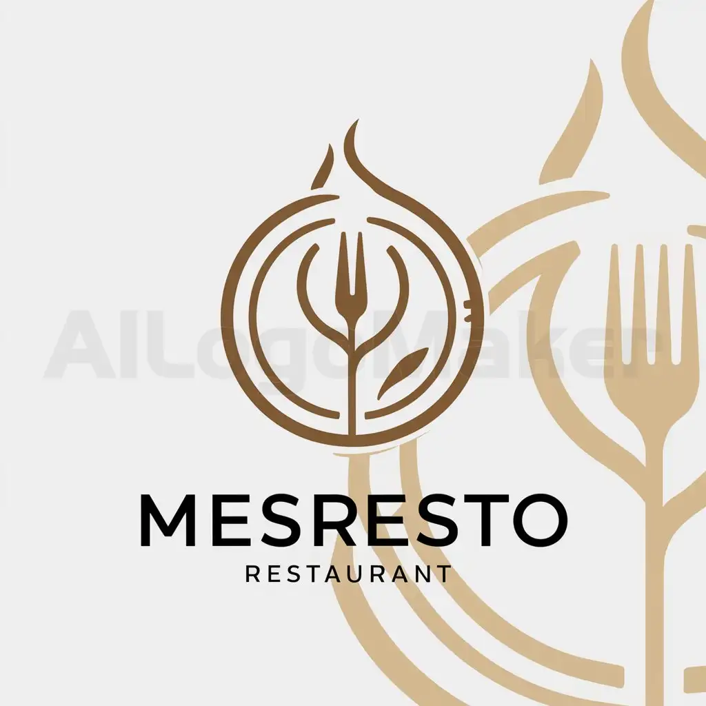 a logo design,with the text "Mesresto", main symbol:Symbols will be elements that depict a restaurant, such as plates, forks, spoons, and possibly also elements that depict warmth or luxury.,Moderate,be used in Restaurant industry,clear background