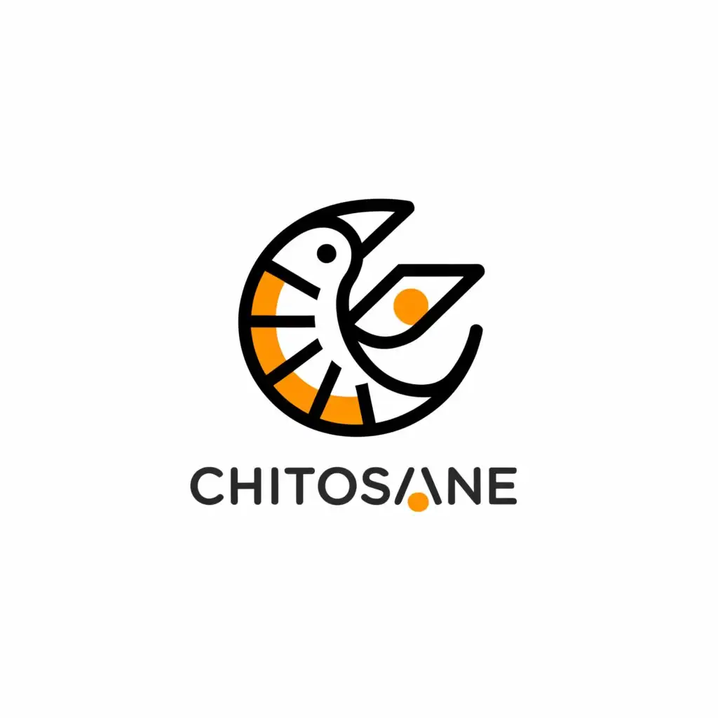 a logo design,with the text "chitosane", main symbol:shrimp,Minimalistic,be used in Education industry,clear background
