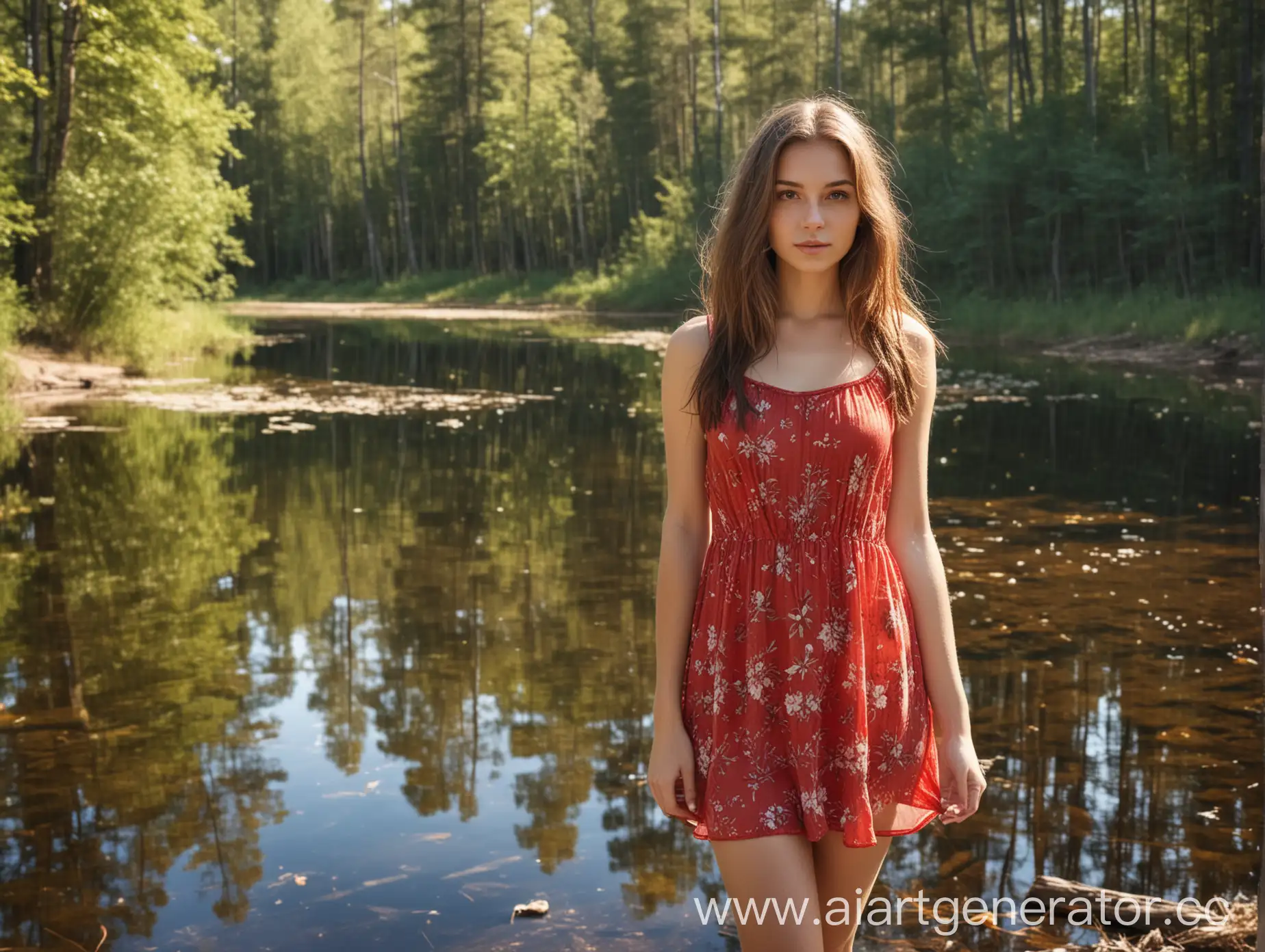Russian-Beauty-in-SemiTransparent-Sundress-by-Forest-Lake