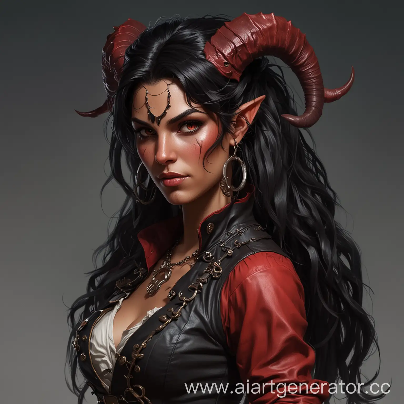 Formidable-Female-Tiefling-Pirate-DnD-Character-with-Twisted-Horns