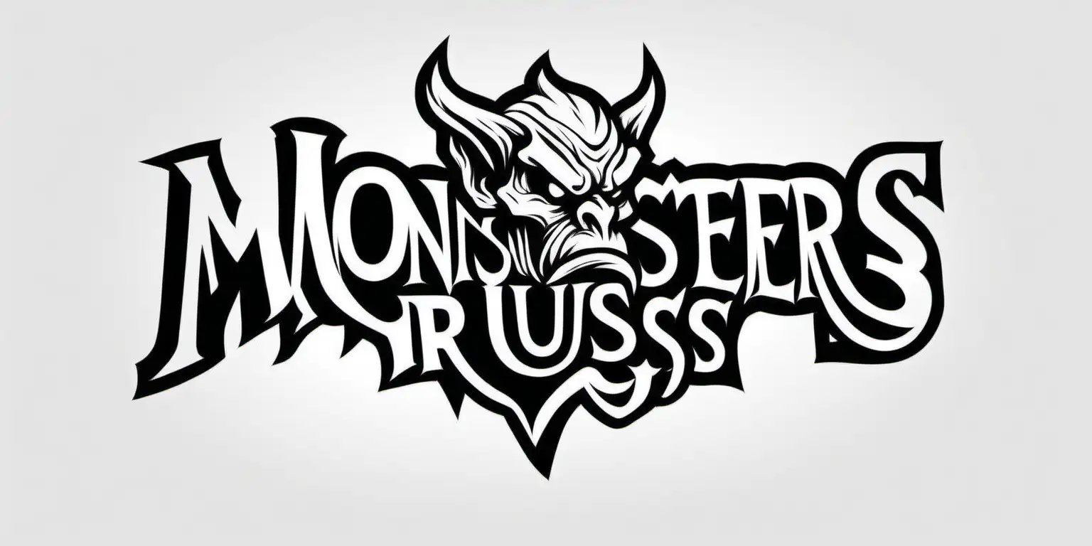 Minimalist logo line drawing of gargoyle hybrid fitness brand called monsters r us