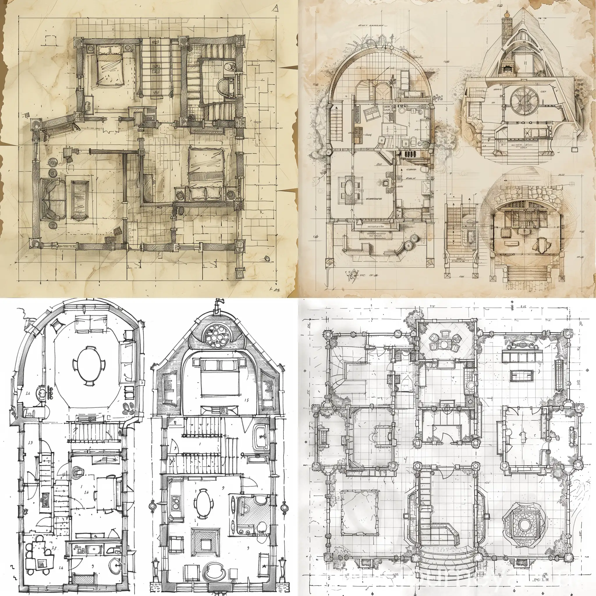 Fantasy-ThreeRoom-House-Blueprint-Design-Concept