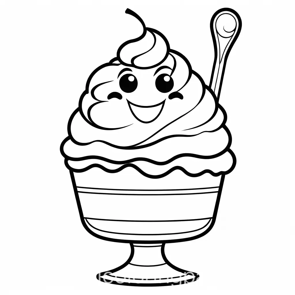 Grinning-Ice-Cream-Sundae-with-Whipped-Cream-and-Cherry-Coloring-Page