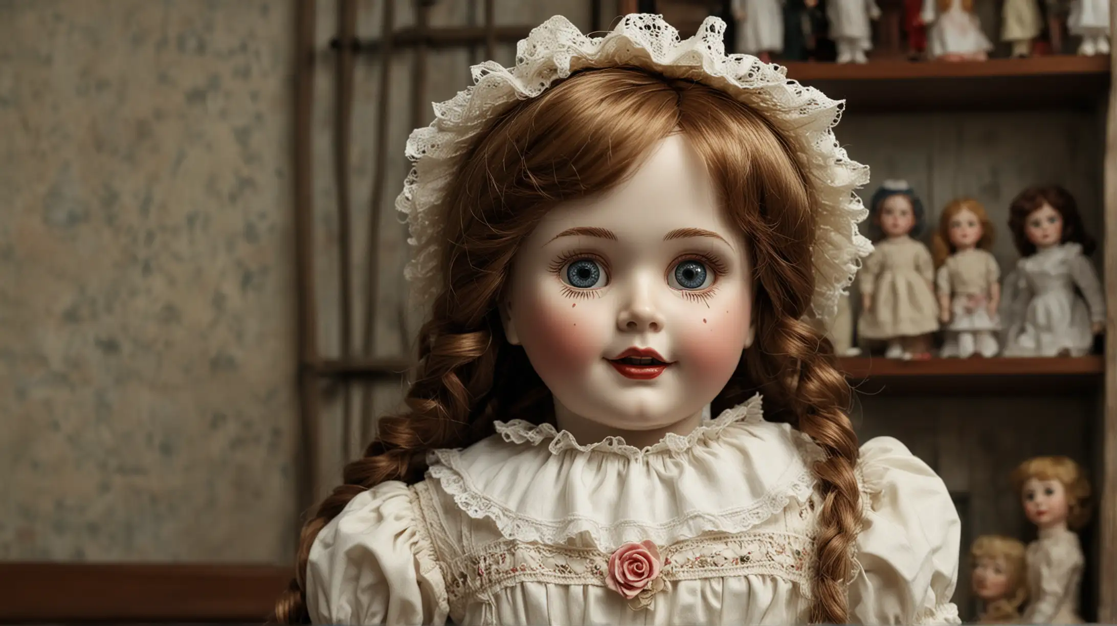In a small town, an antique shop held a porcelain doll named Annabelle, whose innocent appearance belied the malevolent entity within. 