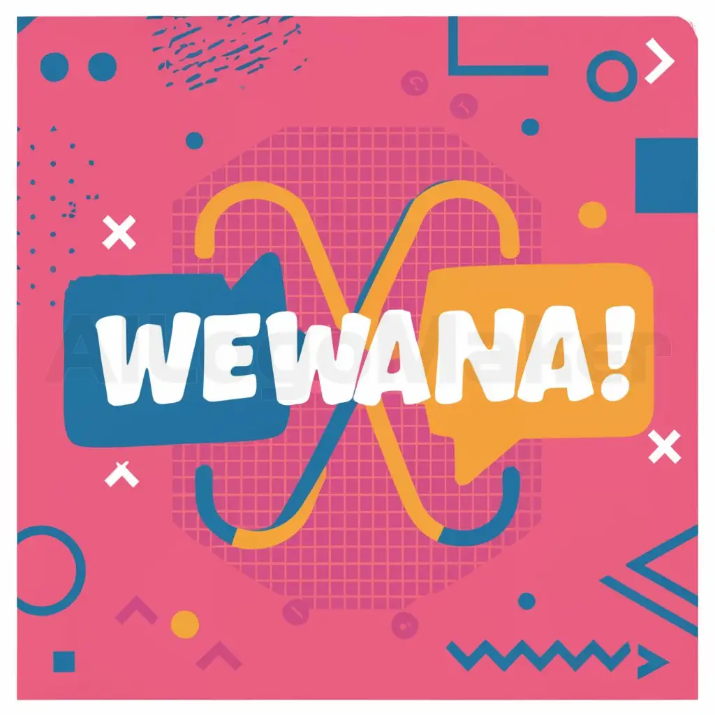 a logo design,with the text "We Wanna!", main symbol:Two letters W W intersect, bright colors, children learn English while playing,Moderate,be used in Education industry,clear background