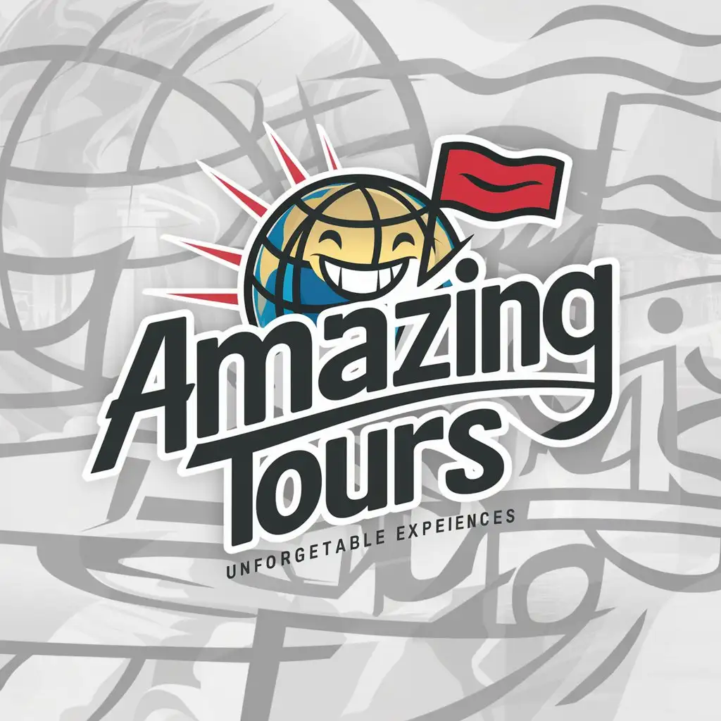 a logo design,with the text "Amazing Tours", main symbol:Welcome to Amazing Tours - your reliable tour operator for unforgettable trips!,Moderate,be used in Travel industry,clear background