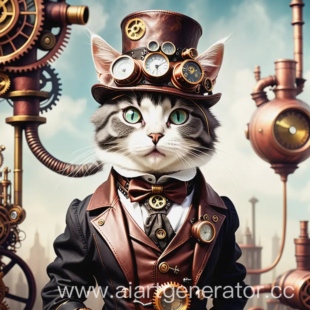 Steampunk-Cat-with-Gears-and-Goggles