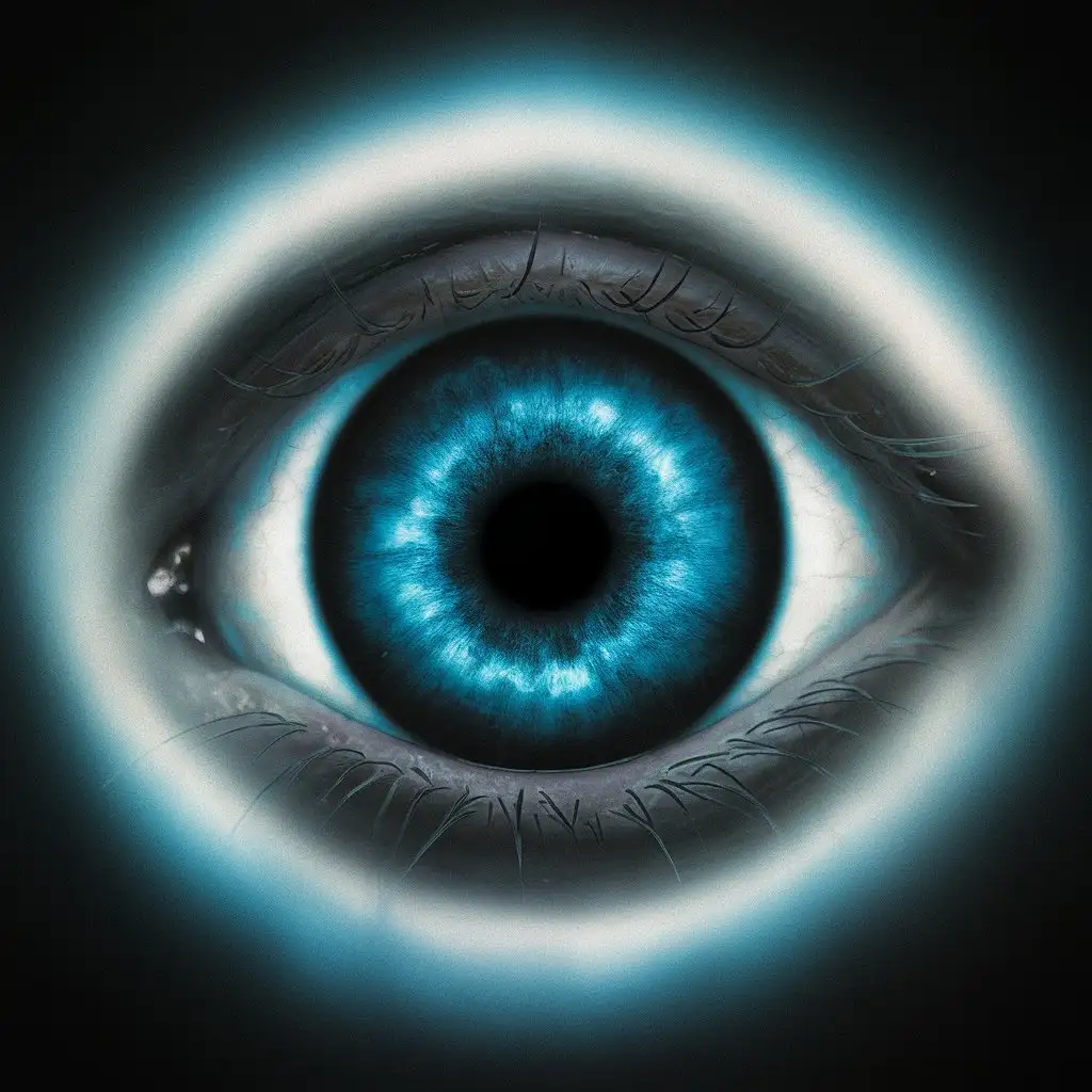 Closeup Human Eye with Detailed Iris and Pupil