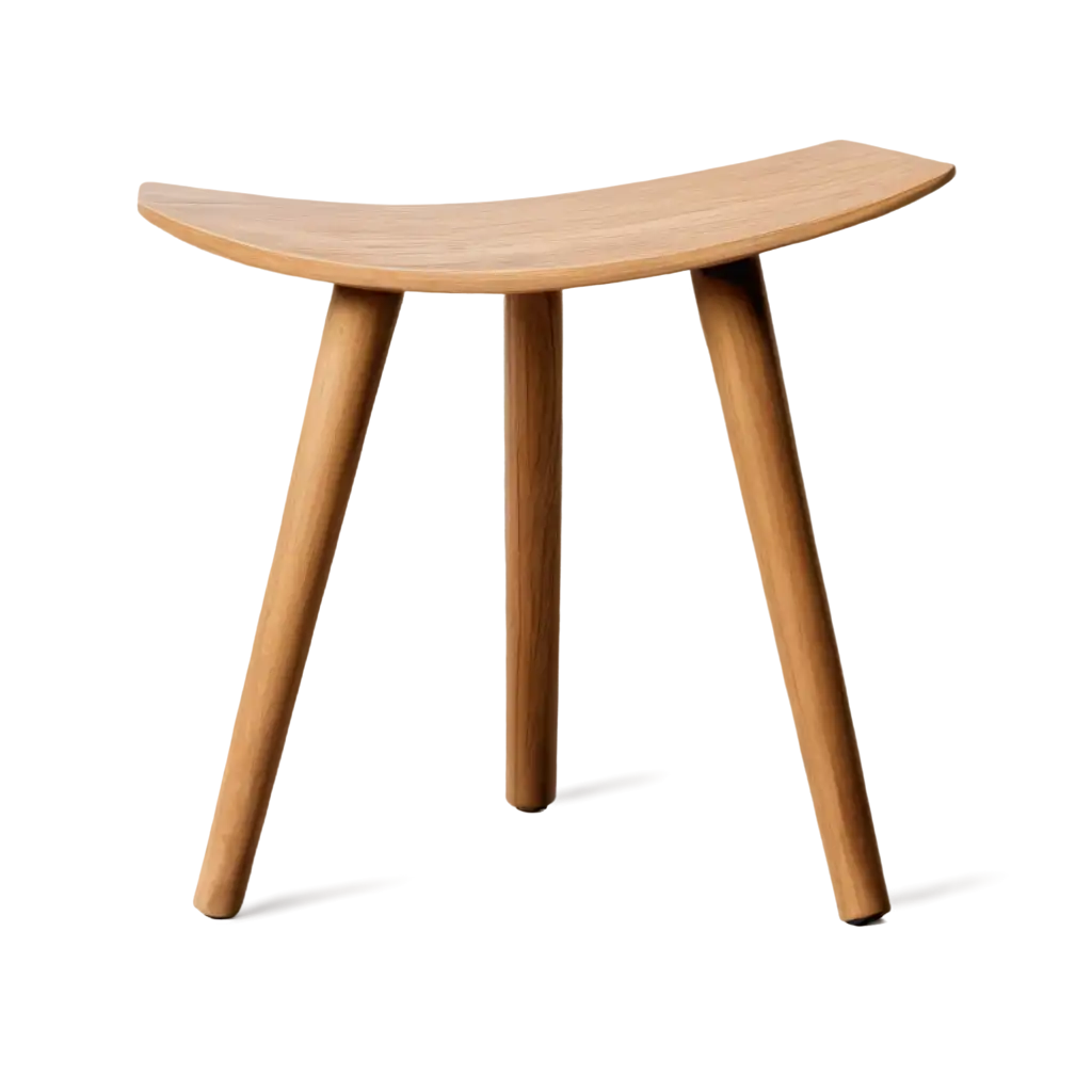   Wooden Stool With Bent Leg 