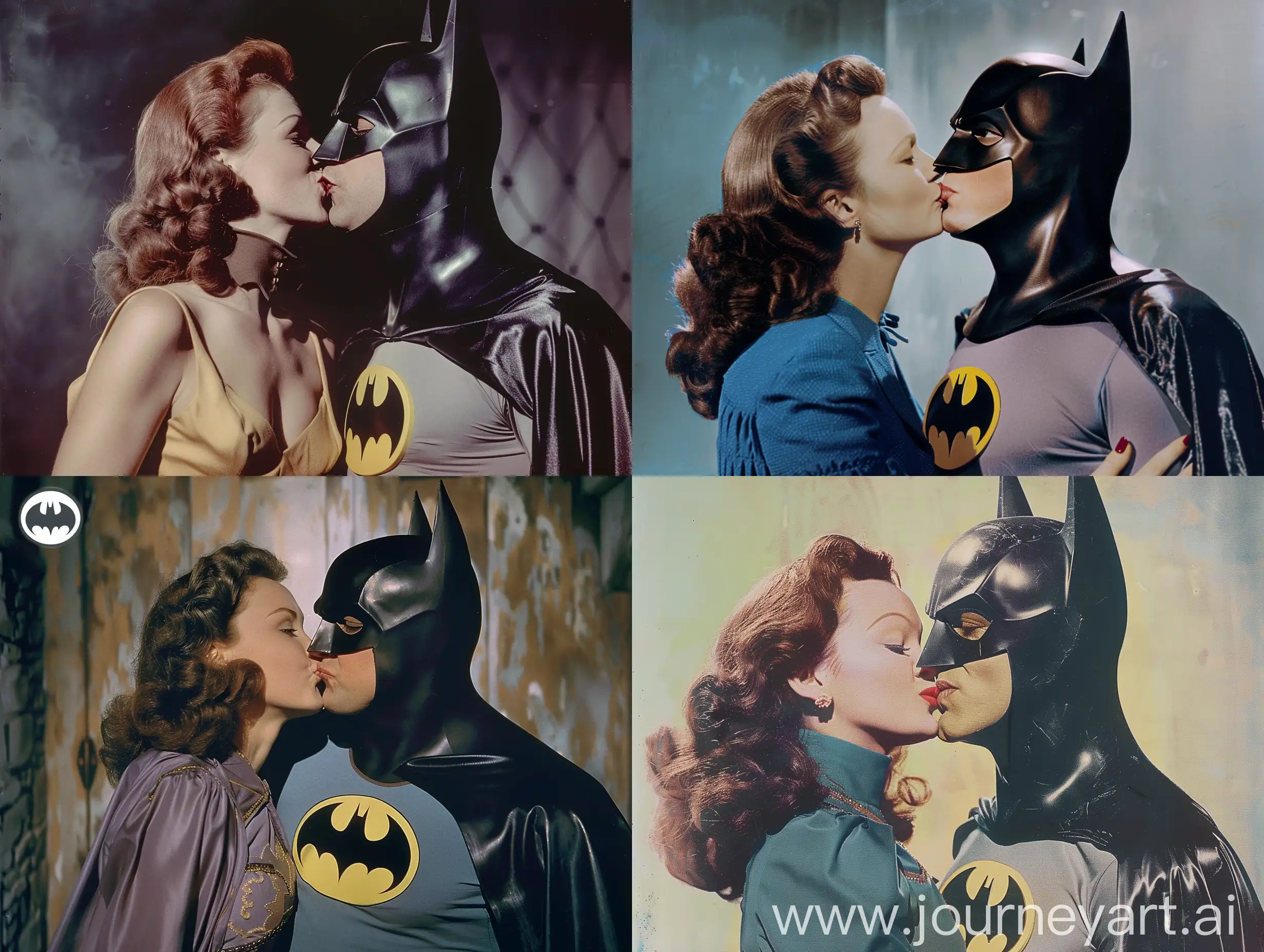 rachel kissing batman ,1950's superpanavision 70 ,colory image