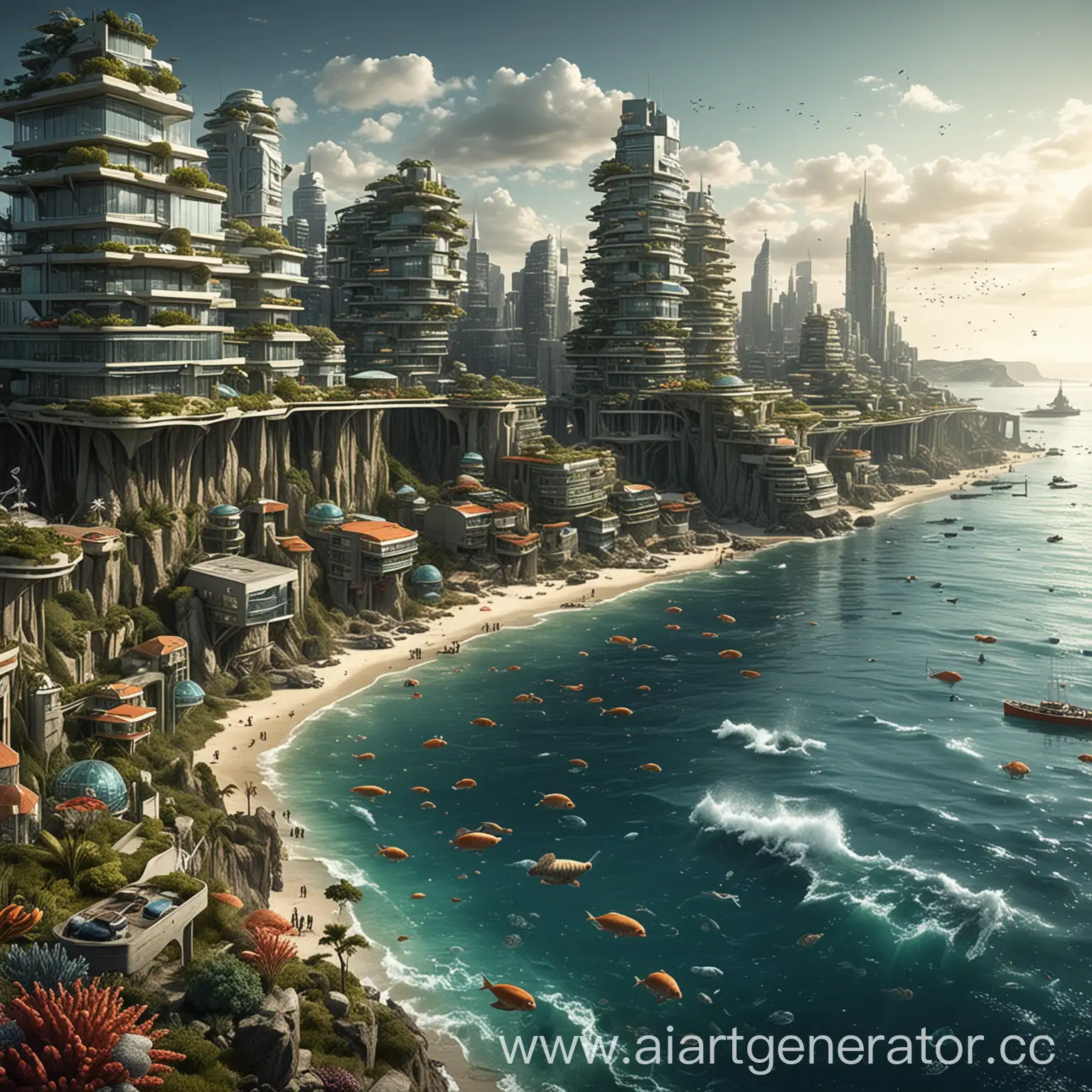 CrossSectional-Illustration-Futuristic-Biogenic-City-in-Atlantic-Style-Surrounded-by-Ocean